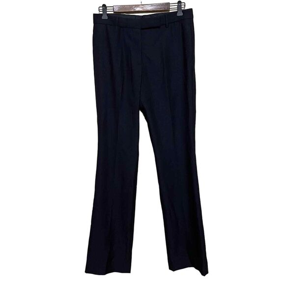 Belstaff Black Wool Trouser Pant Women EU 42 US 8 Flat Front Straight Leg Career